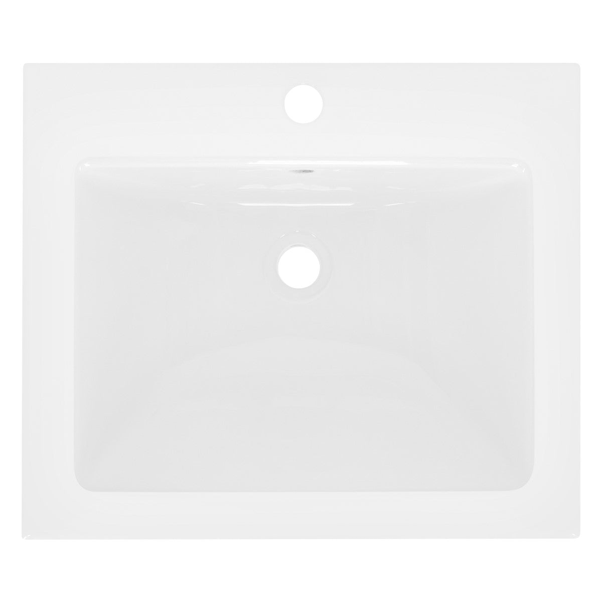 LuxeBath lavabo rectangulaire blanc céramique 525x450x210 mm