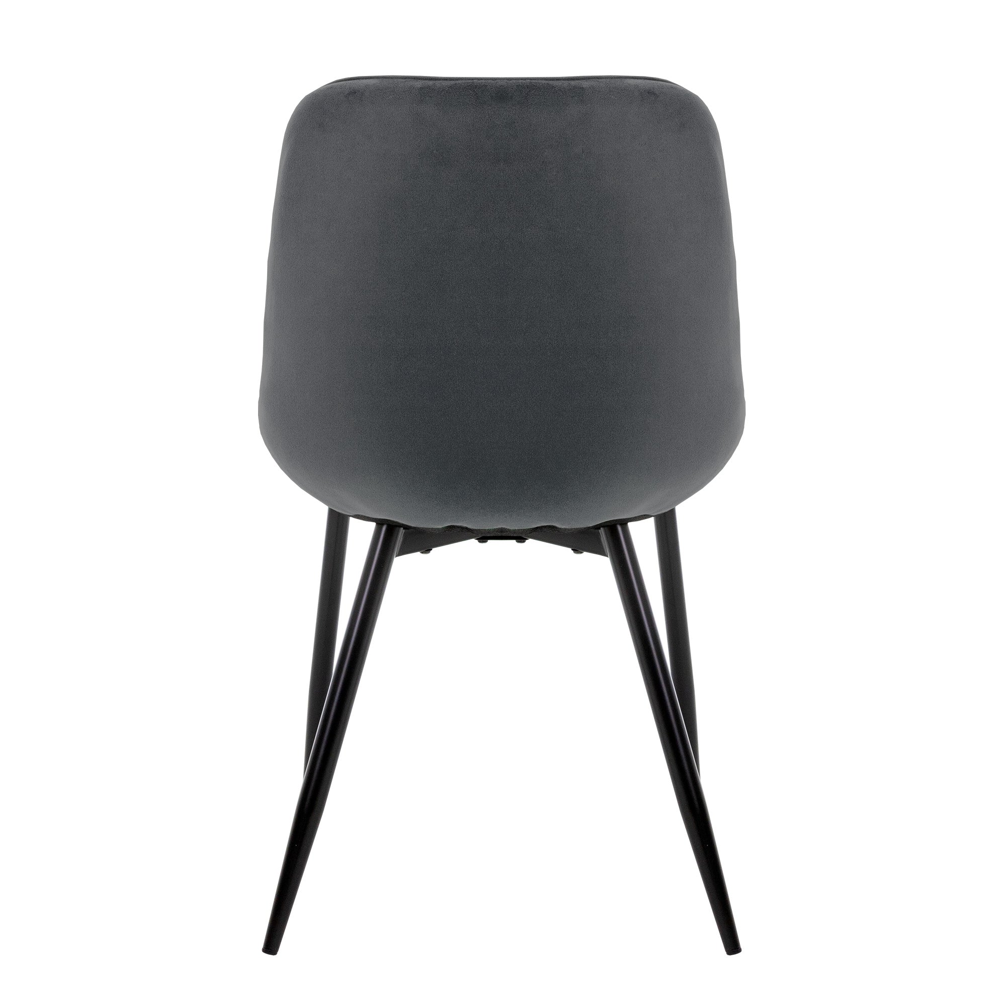 ECD Germany Möbel Chaise velours anthracite lot de 4 capitonnée