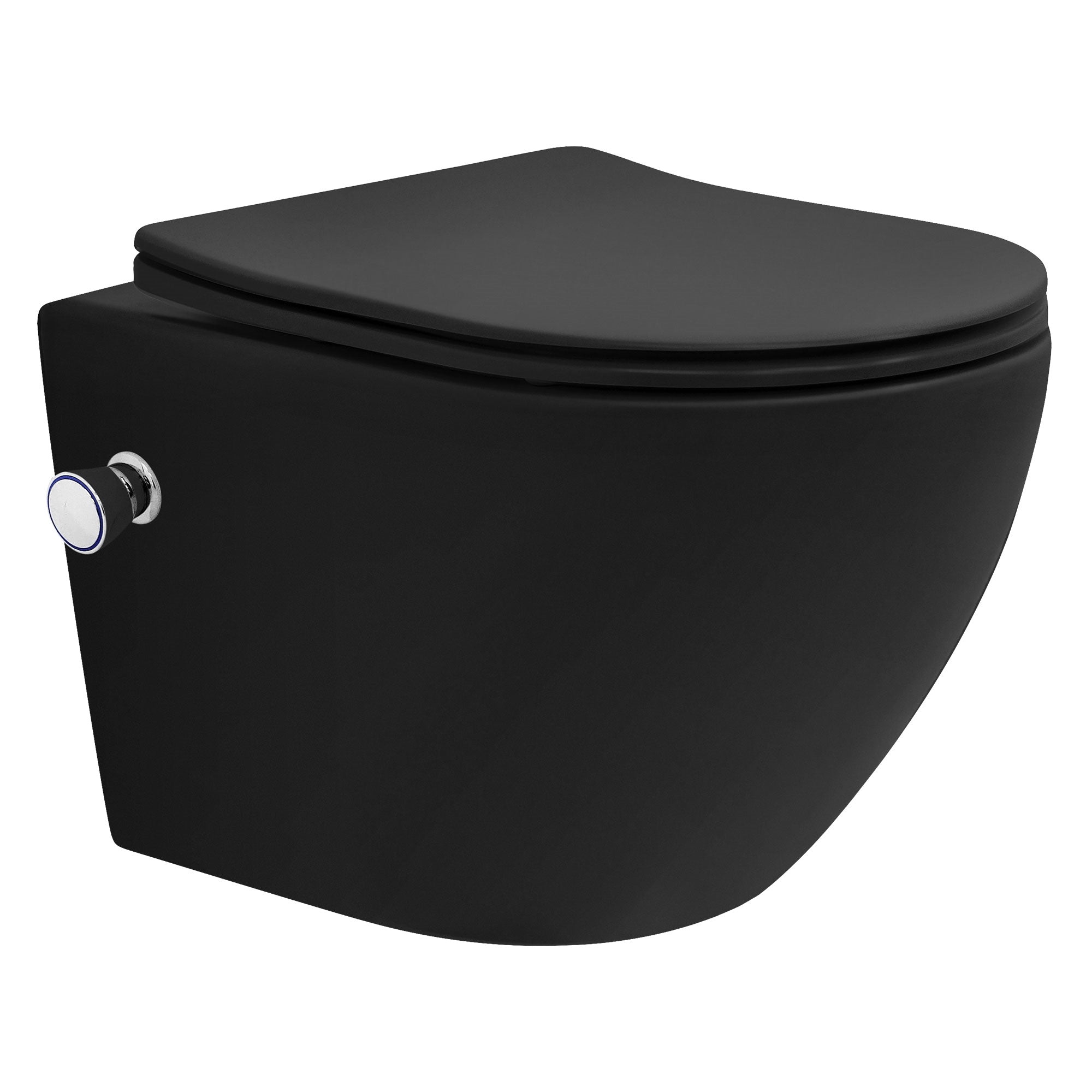ECD Germany WC suspendu céramique noir mat 49 cm sans bride