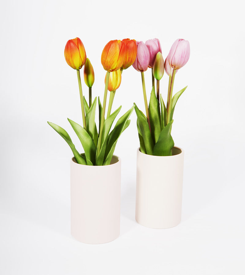 L'avant gardiste bouquet tulipes artificielles jaune