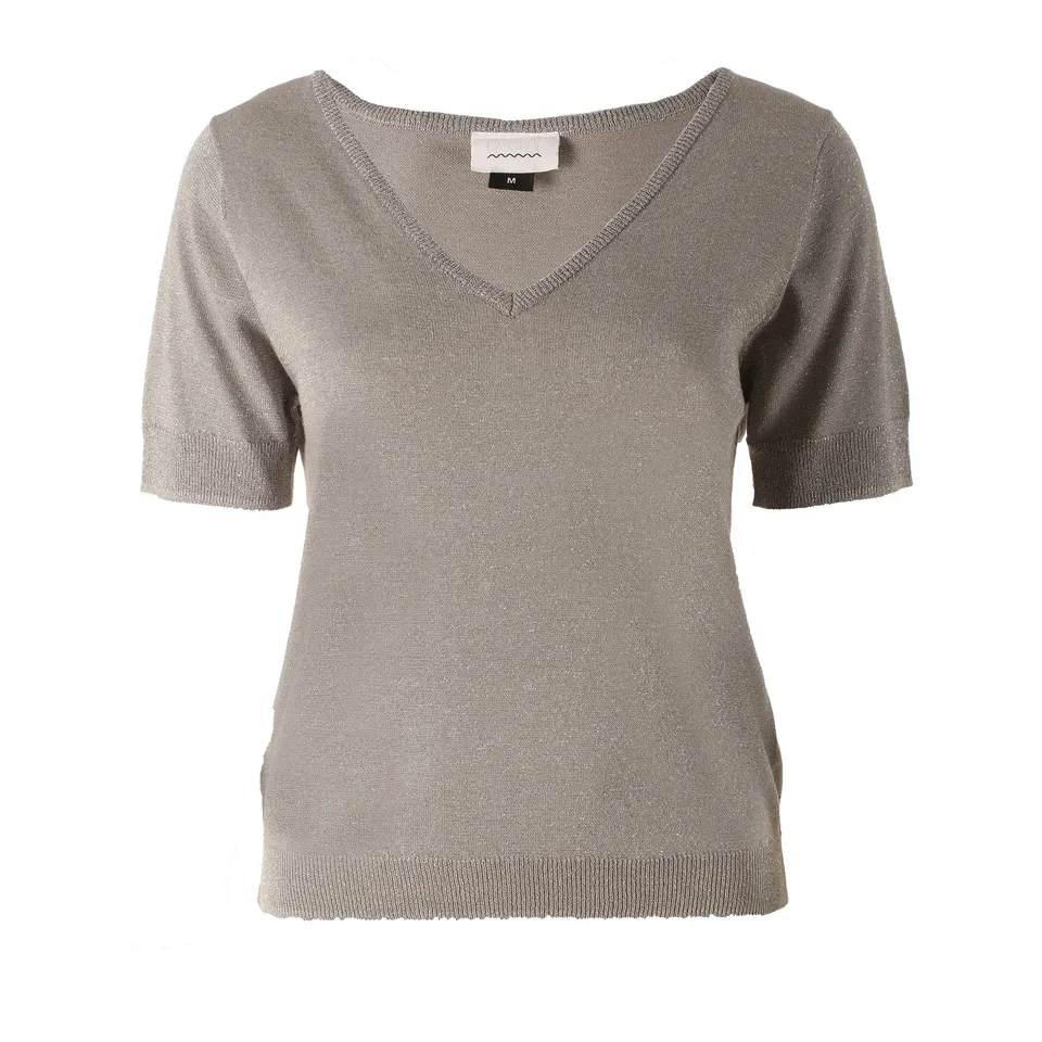 Stokomani Mode pull manche courte gris femme tricot