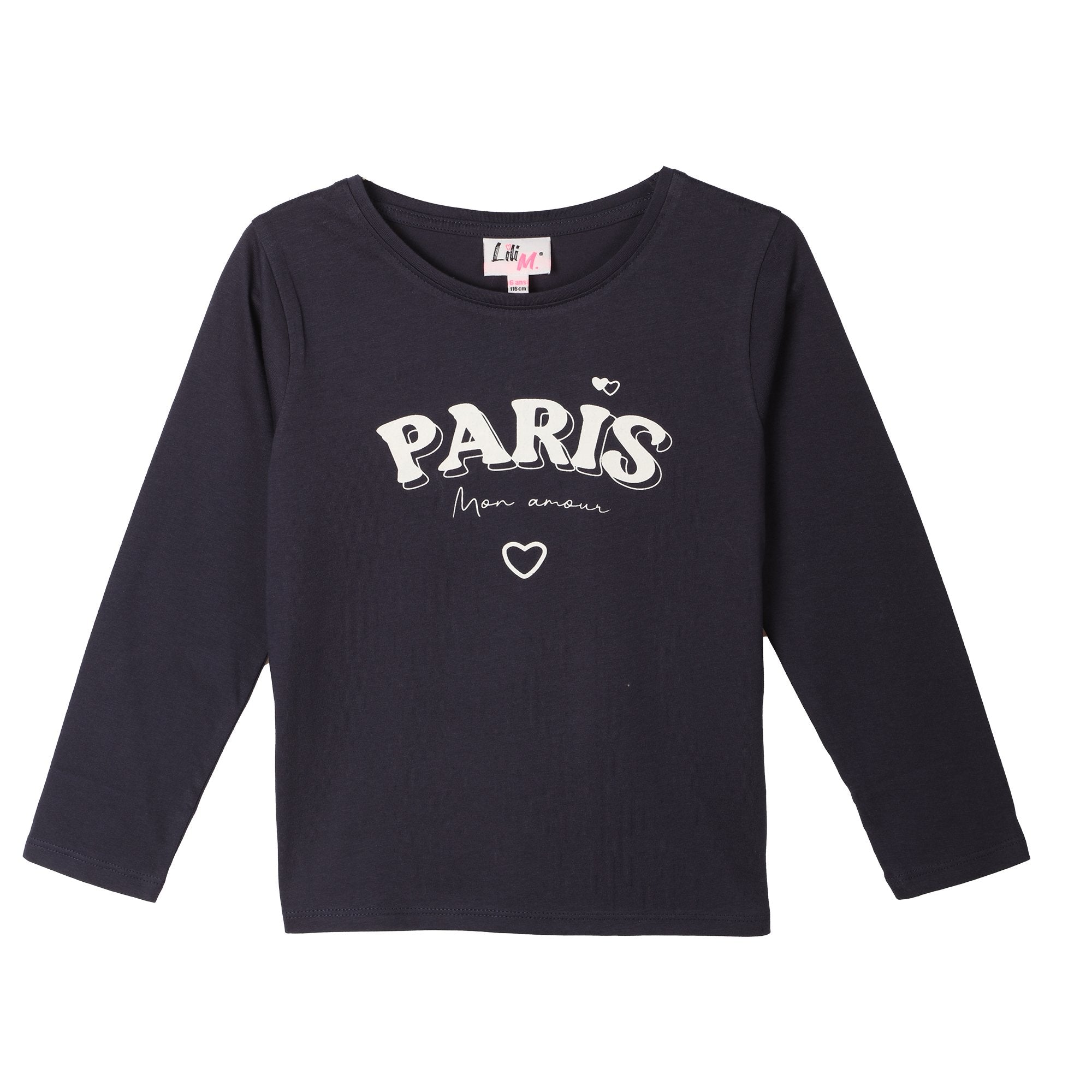 Tee-Shirt Enfant Bleu Foncé Basique Manches Courtes Coton