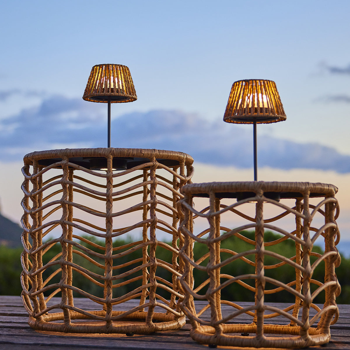 Red Deco Twins Raffy H23,5cm lot 2 lampes table LED