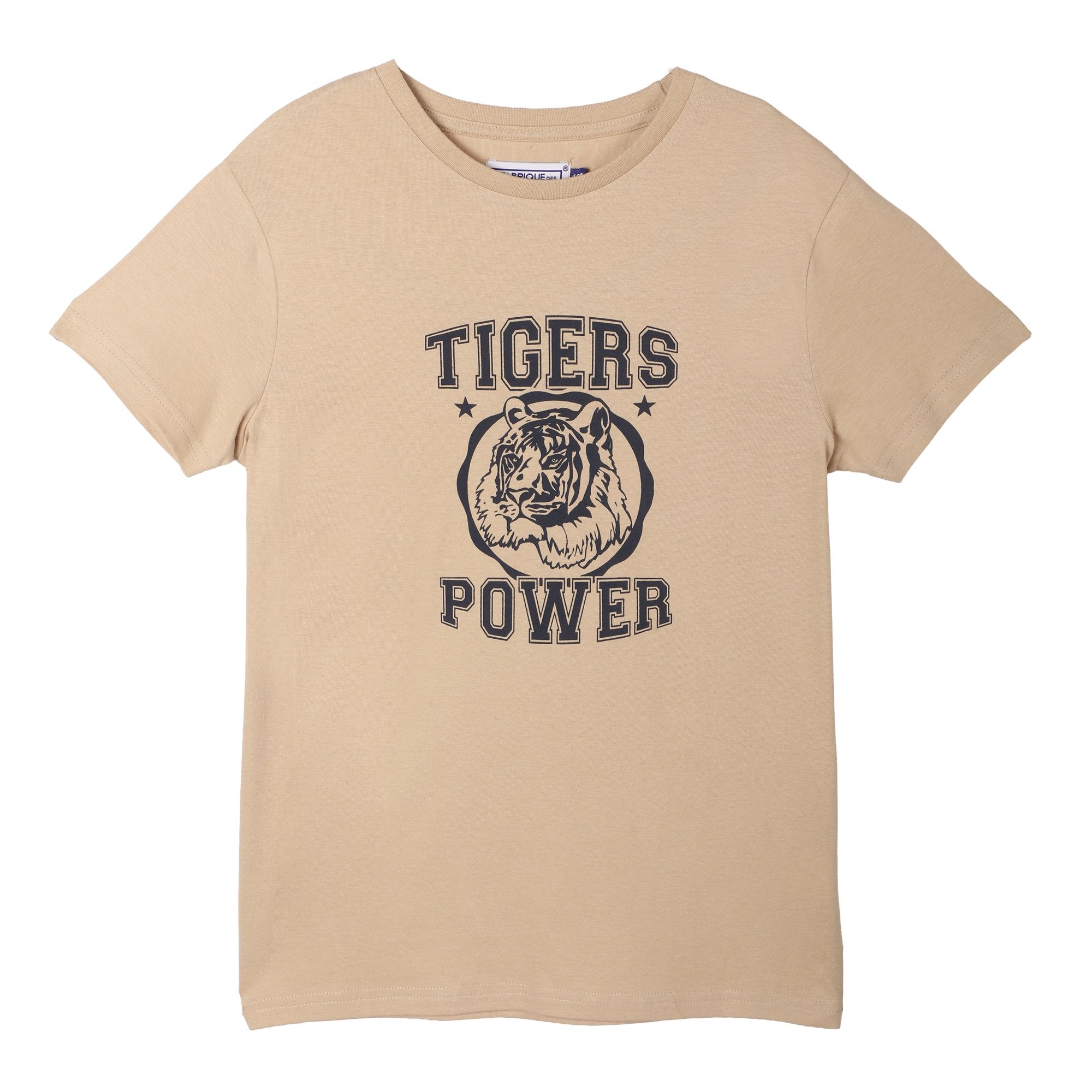 Stokomani Mode tee-shirt beige enfant manches courtes coton
