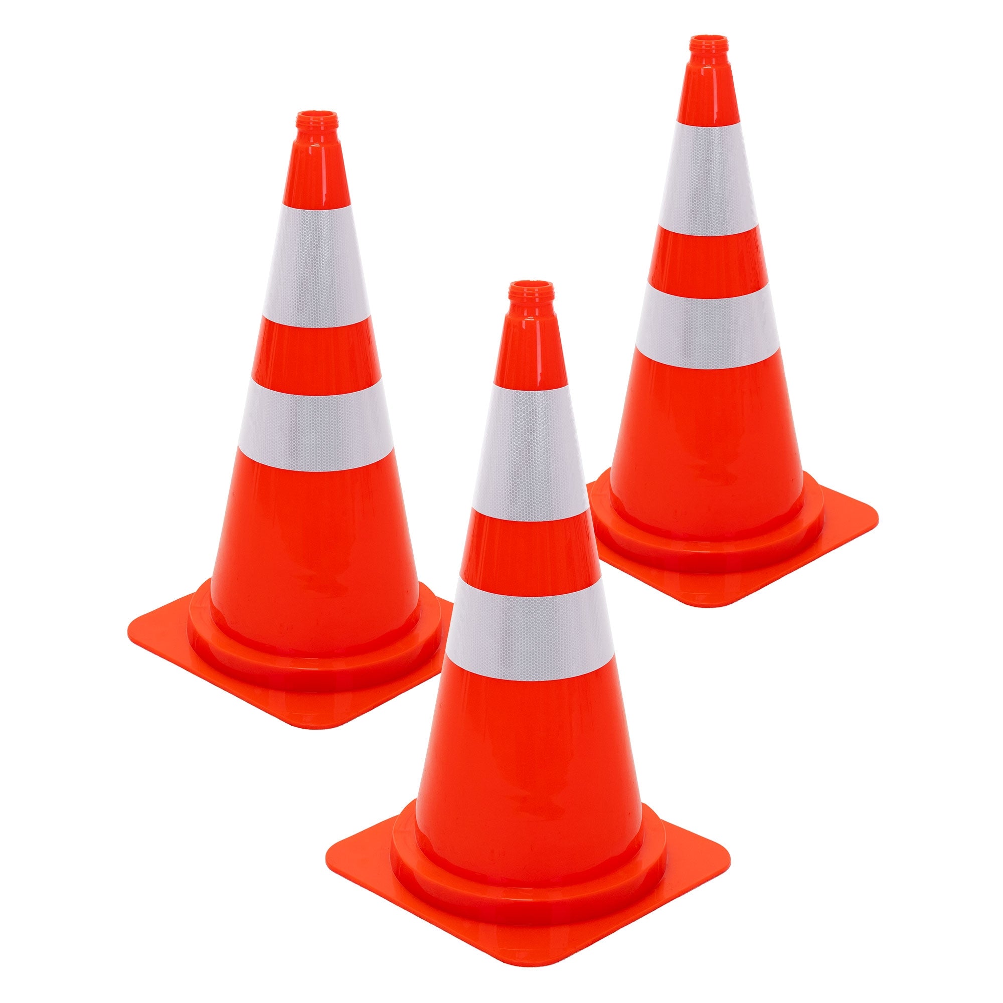ECD Germany Cône signalisation orange 75cm à l'unité bandes réfléch.