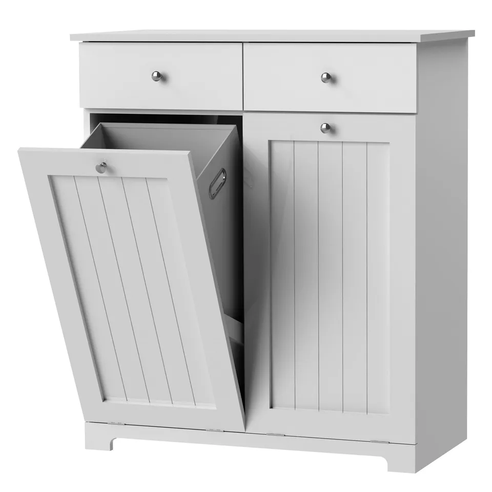 ECD Germany armoire à linge blanche 75x37x90 cm ML-Design