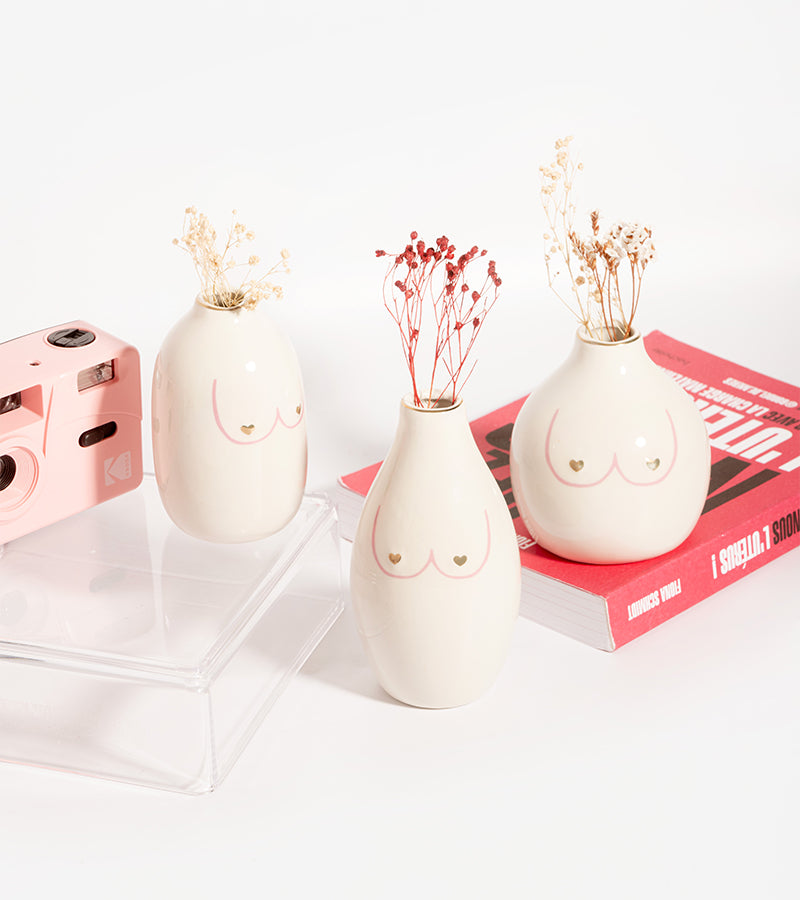 L'avant gardiste Vases Set de 3 vases boobies Girl power fleurs