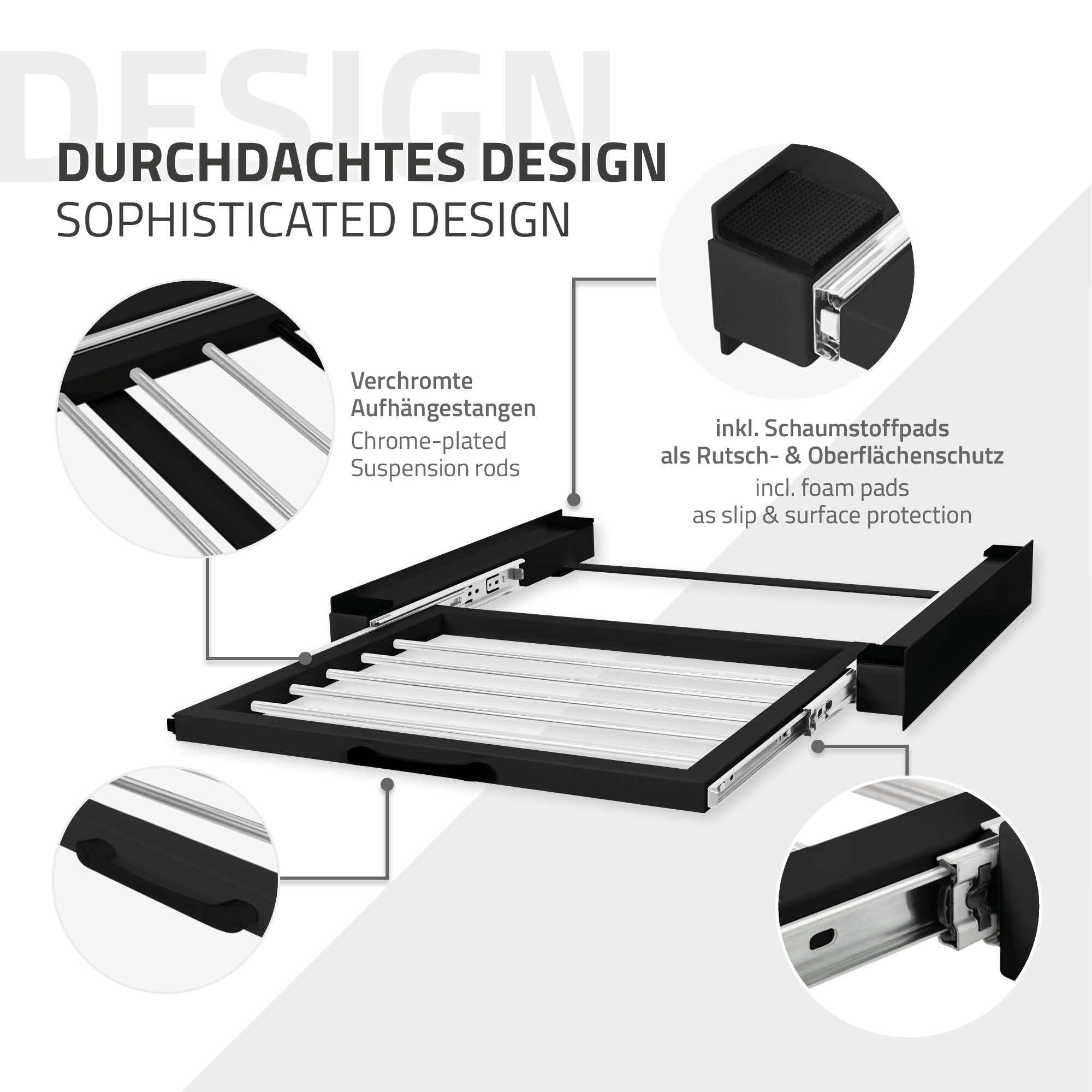 ECD Germany Möbel cadre superposition noir 60,5x54,5 cm