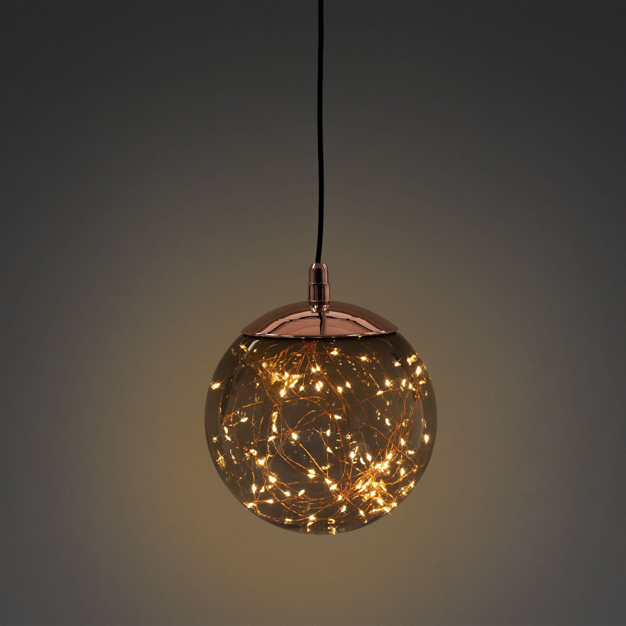 ECD Germany Boule de Noël LED verre gris 18 cm