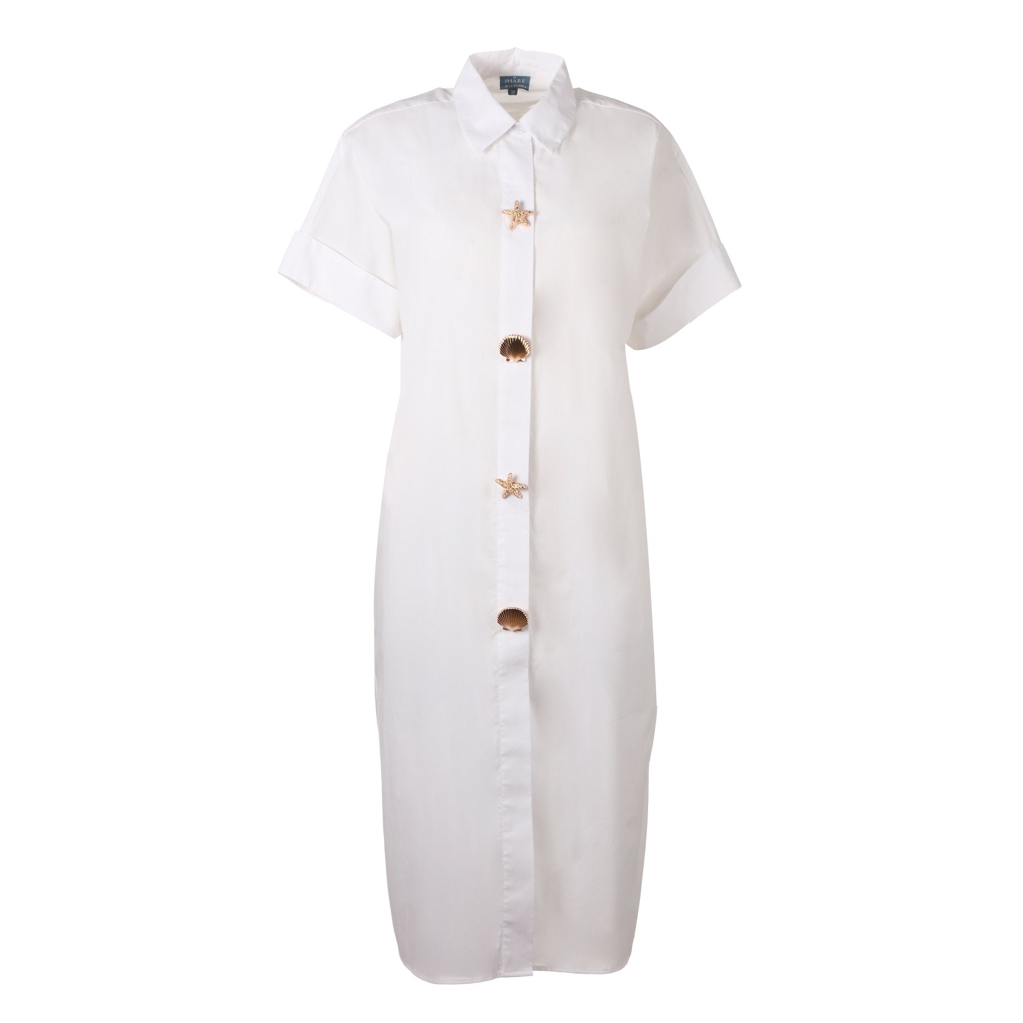 Stokomani Mode robe chemise longue blanche taille 38
