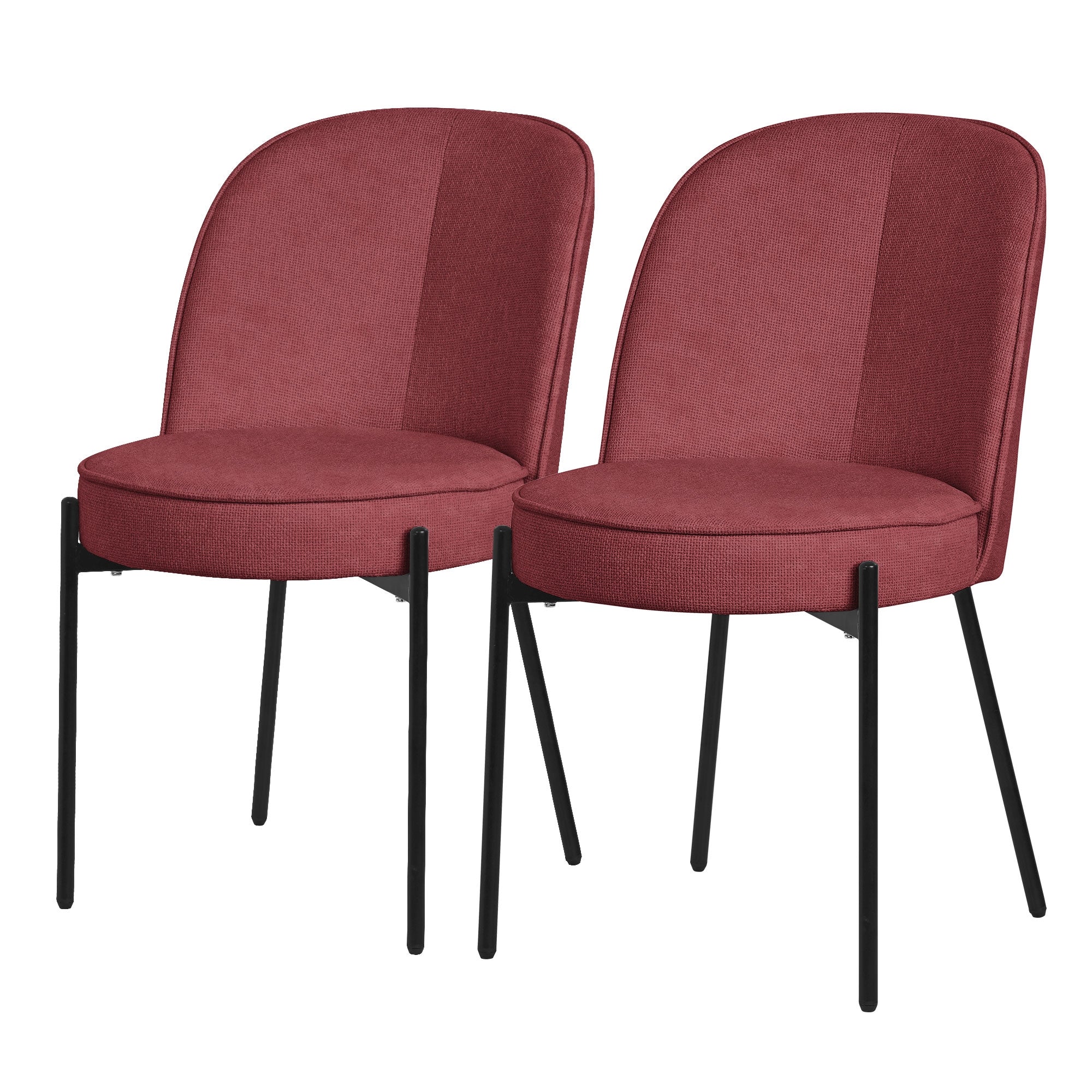 ECD Germany Möbel chaises salle à manger rouge lot de 2