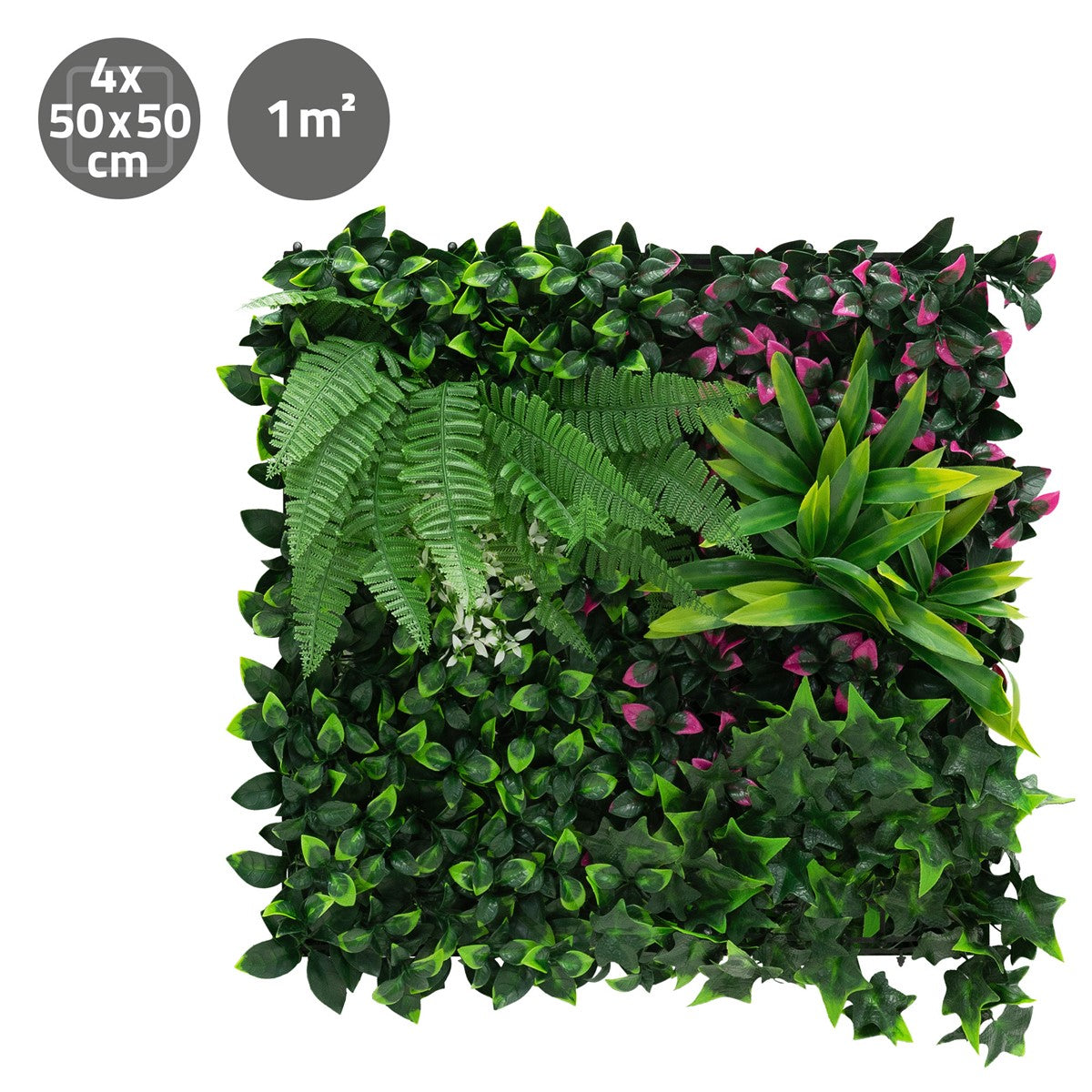 ECD Germany Jungle Fern mur végétal artificiel vert lot 4 50x50 cm
