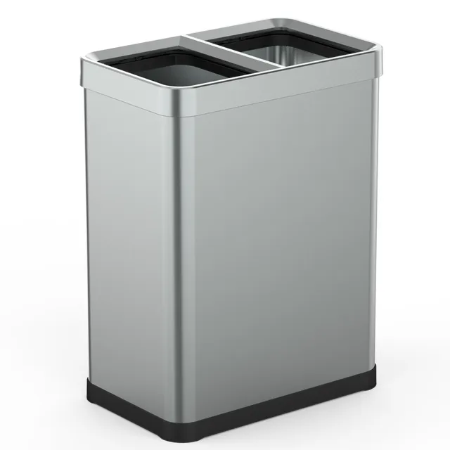 Red Deco Tallin poubelle tri 2x30L inox open top