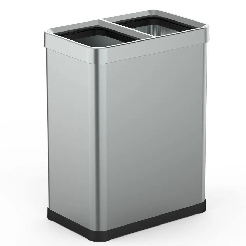 Red Deco Tallin poubelle tri 2x30L inox open top