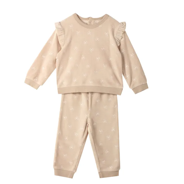 Stokomani ensemble velours bébé marron 06M