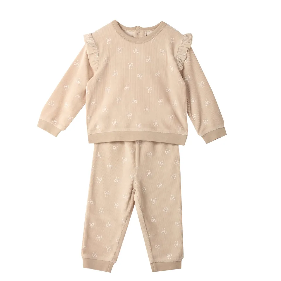 Stokomani ensemble velours bébé marron 06M