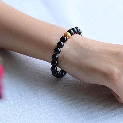 Shop-Story Lifestyle Bracelet perles onyx noir perle pailletée