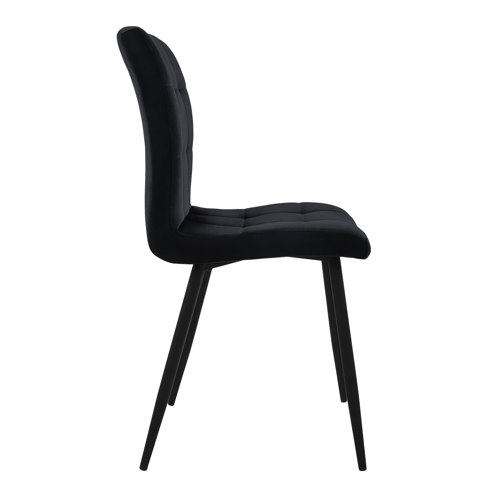 ECD Germany Möbel lot 4 chaises velours noir pieds métal