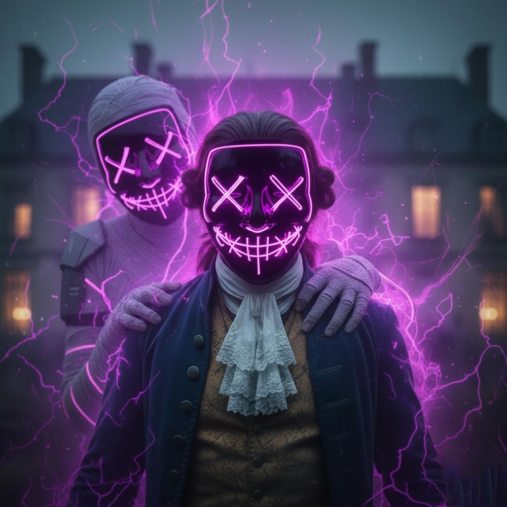 Shop-Story Nightmare Masque LED Fuchsia Halloween