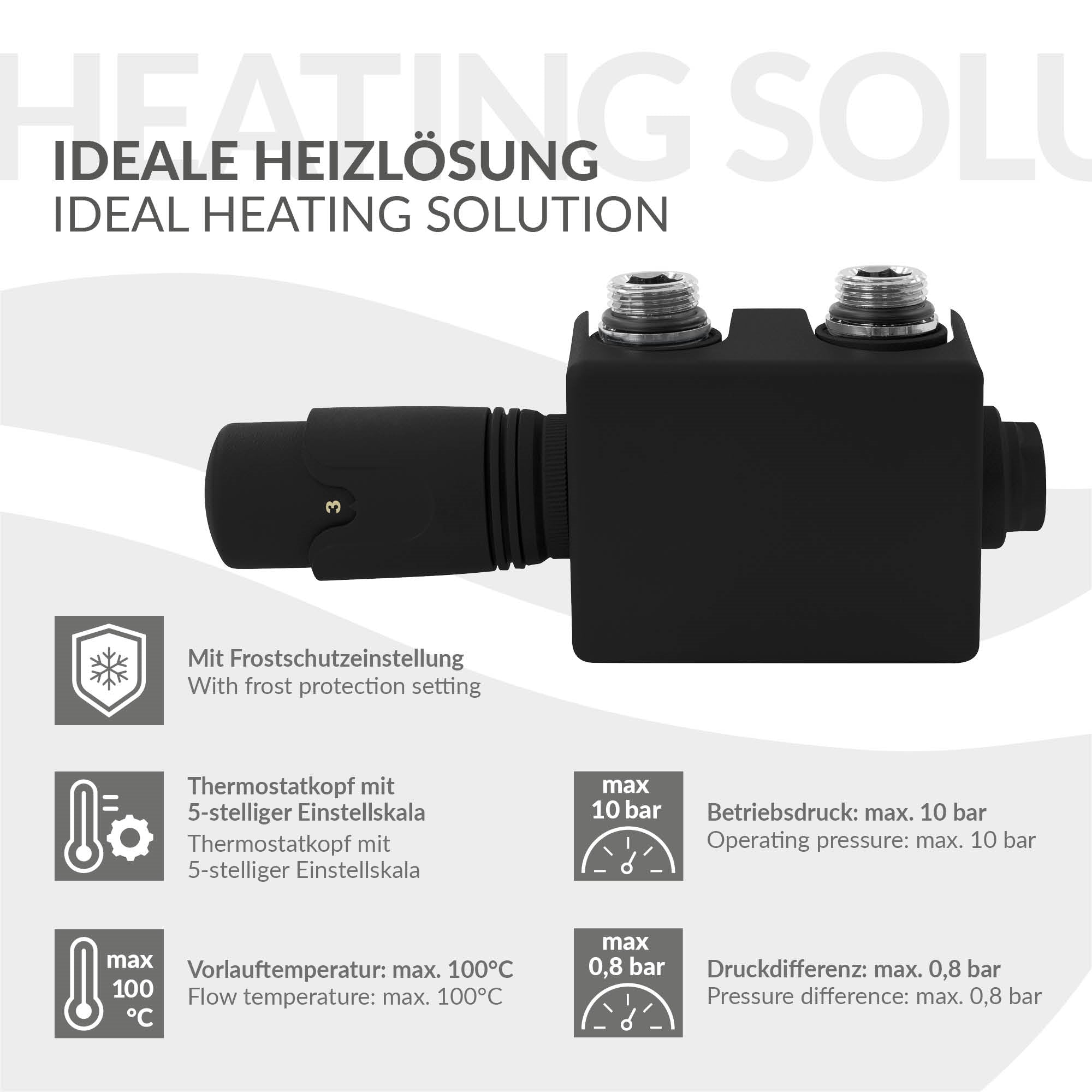 ECD Germany Heizungen kit vanne multiblock noir universel