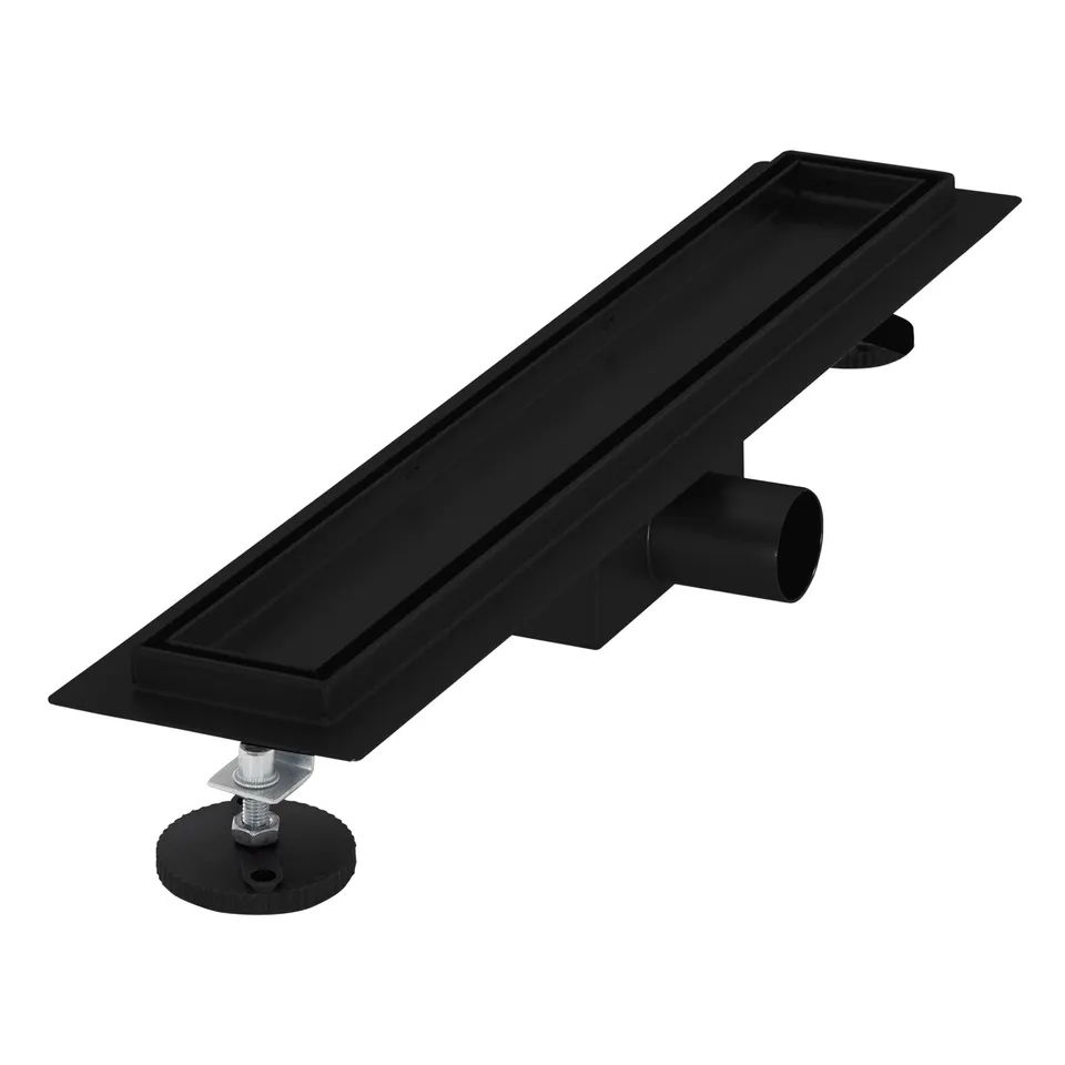 ECD Germany Sanitär Caniveau Douche Inox Noir 80 cm Carrelable