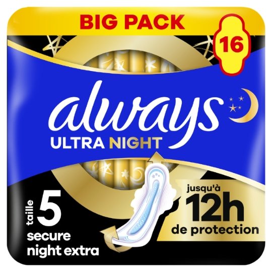 Always Secure Night Extra T5 serviettes hygiéniques 16 unités nuit