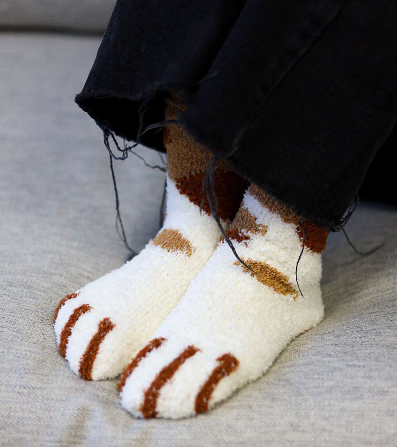 L'avant gardiste Chaussettes chat moumoute tâches marron