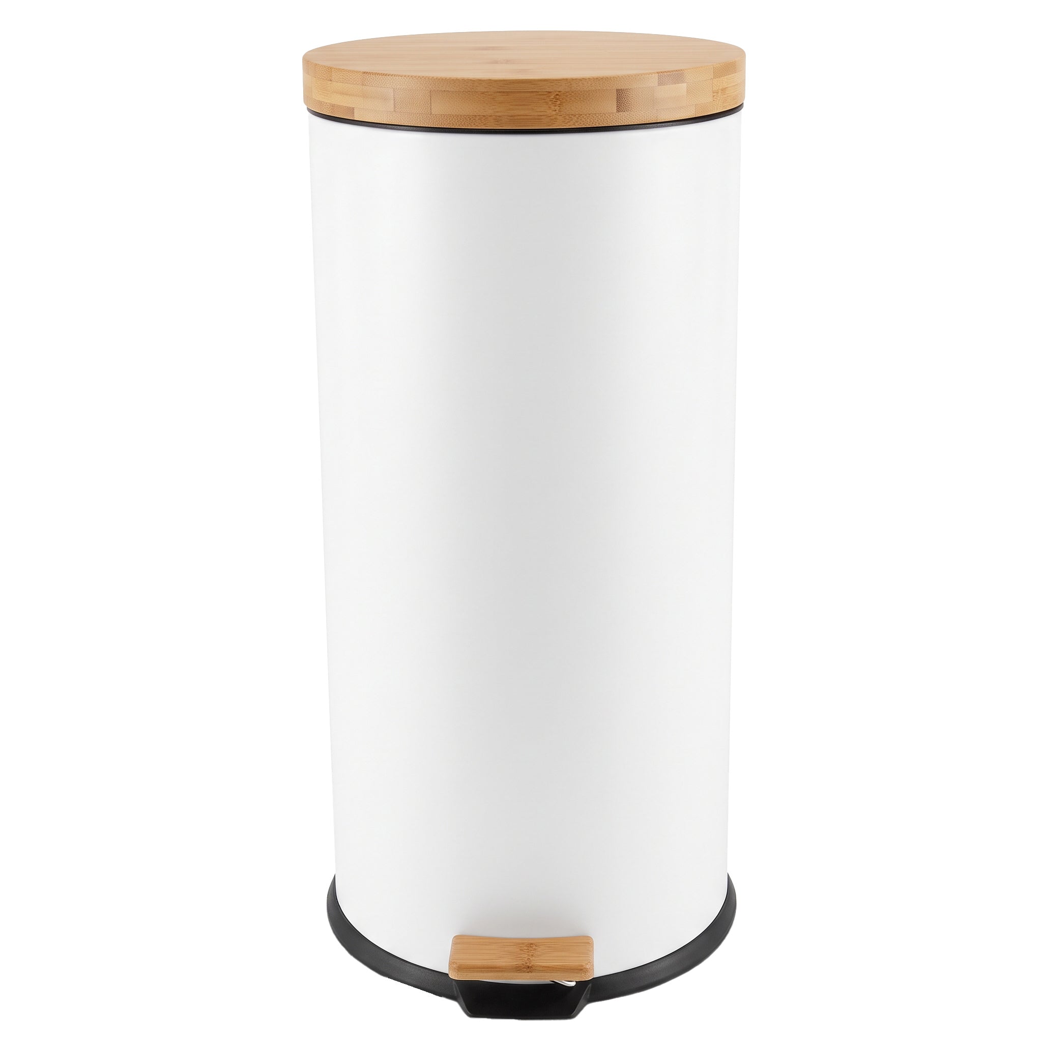 Red Deco Forest poubelle cuisine 30L blanc bambou à pédale