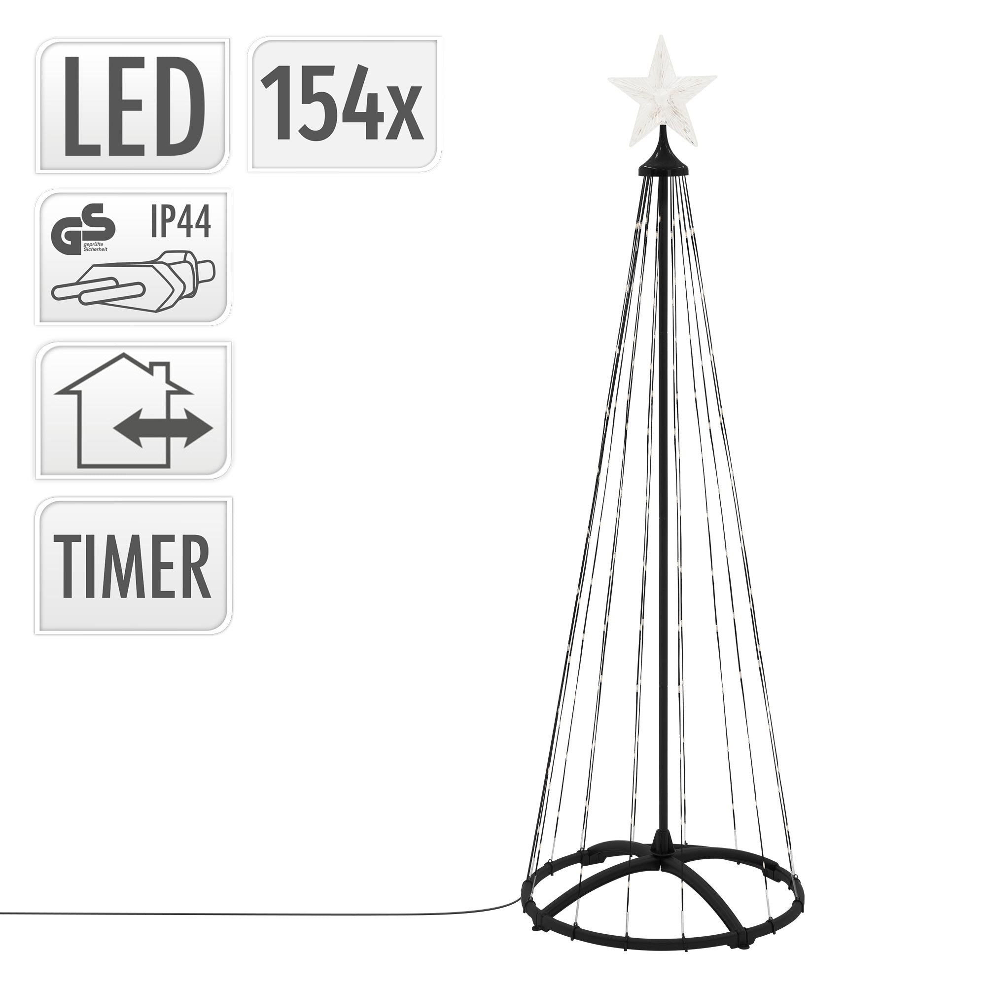 ECD Germany Haus Wohnen sapin lumineux 150cm 154 LED
