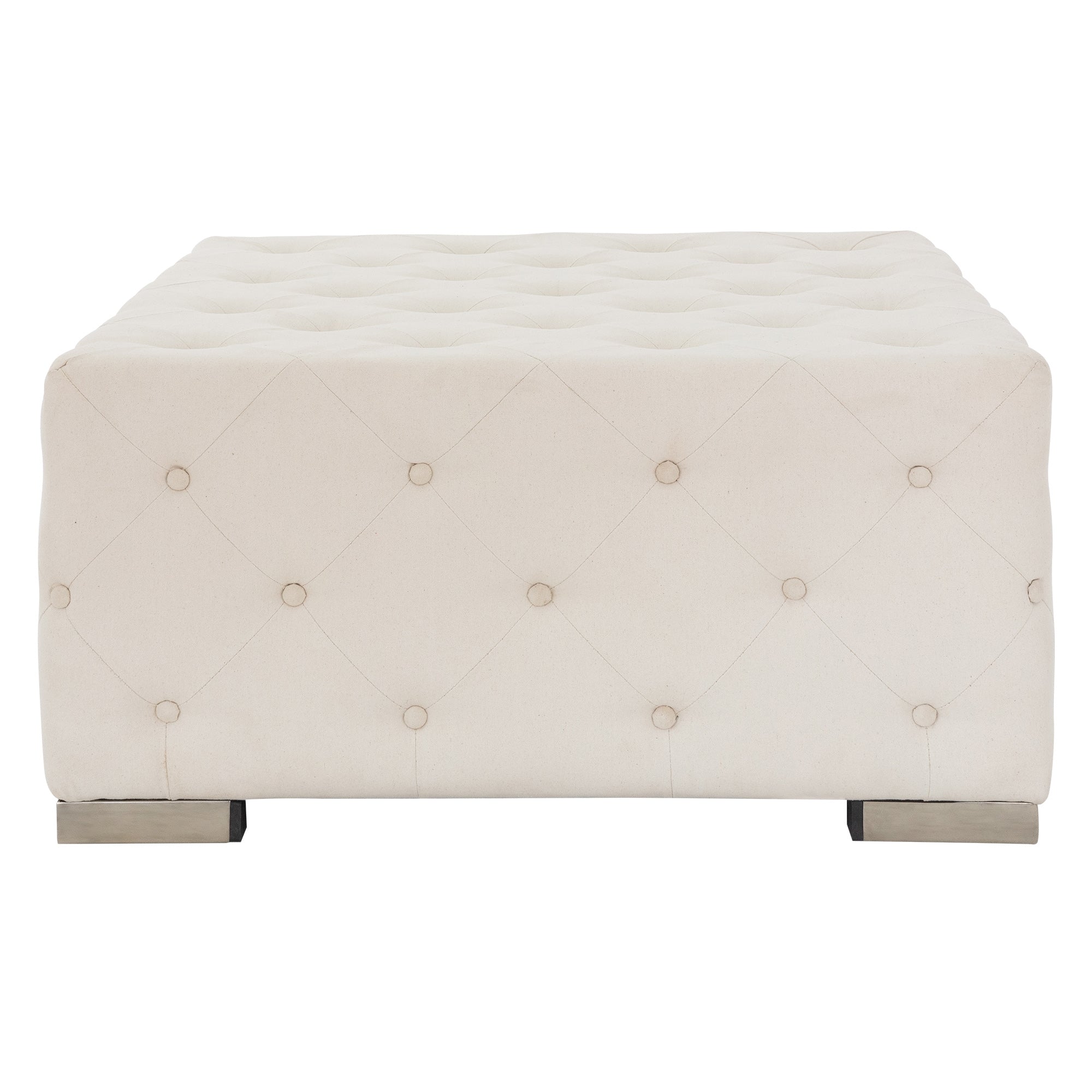 ECD Germany Möbel pouf XXL crème 90x45x90 cm lin