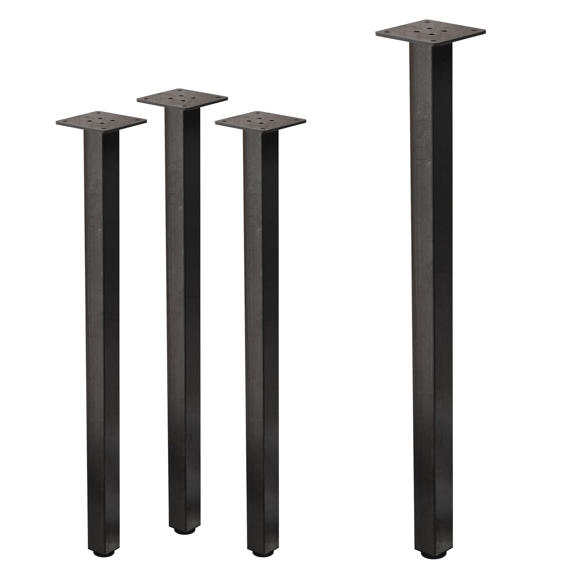 Pieds table acier I-Design 72 cm noir industriel lot 4