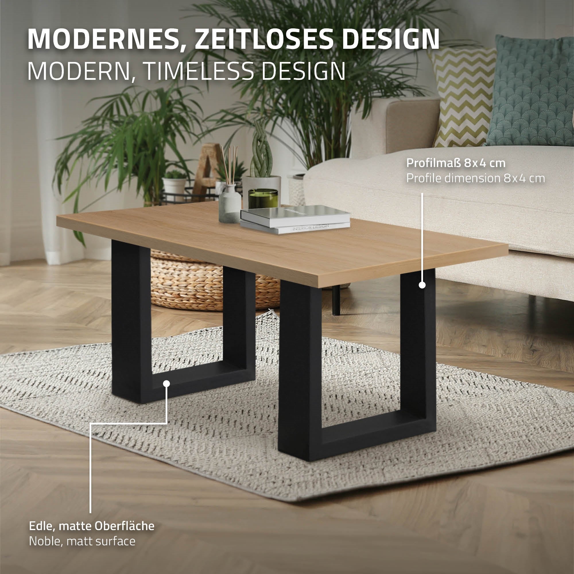 ECD Germany Garten pied de table 30x43 noir acier lot 2
