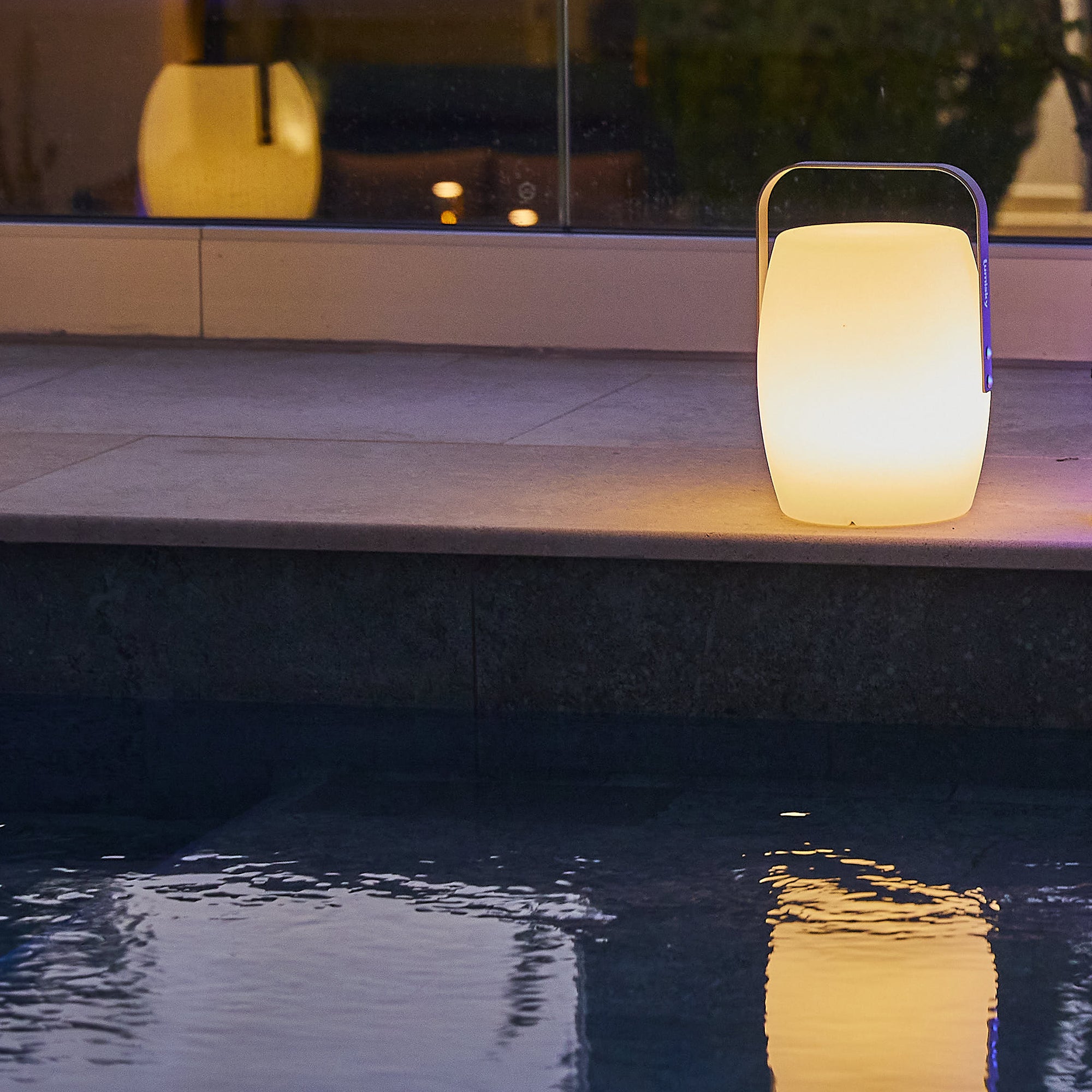 Red Deco Lucy Rock H31cm lanterne sans fil poignée dimmable