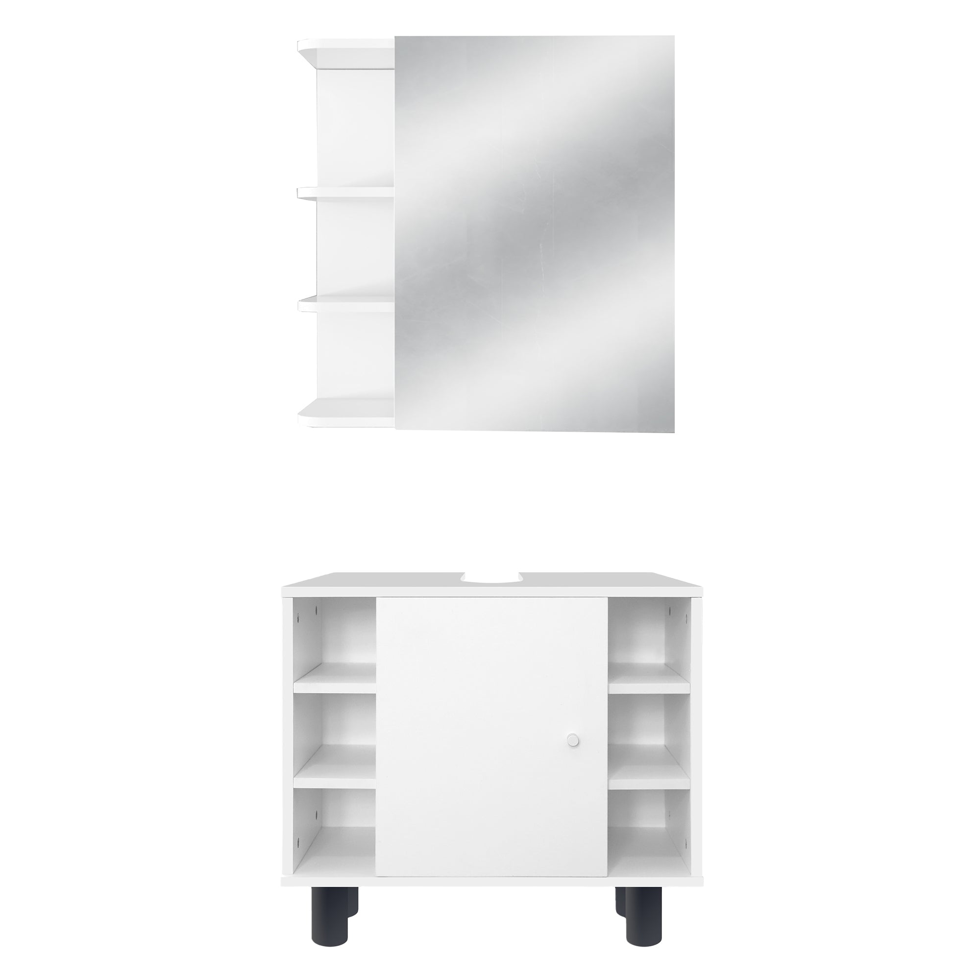 ECD Germany ML-Design meuble salle de bain blanc 2 pièces bois