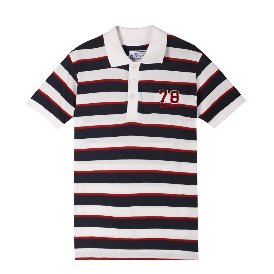 Stokomani Mode polo à rayures blanc enfant 3A-12A