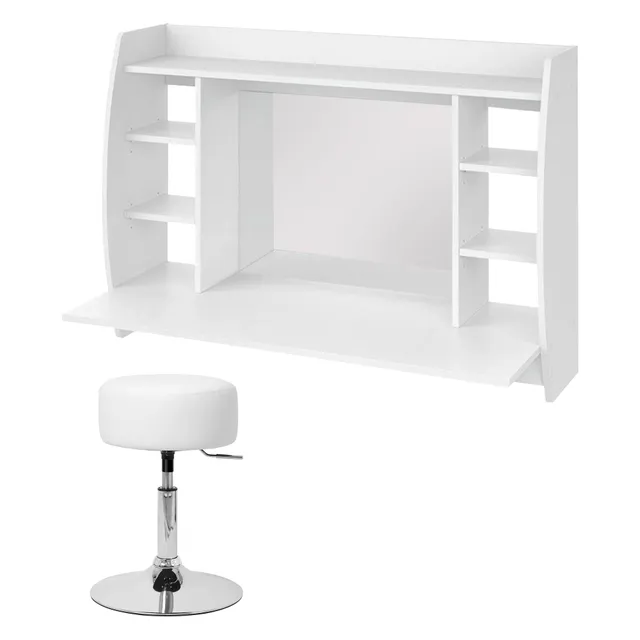 ECD Germany Möbel Coiffeuse murale blanche 110 cm avec miroir