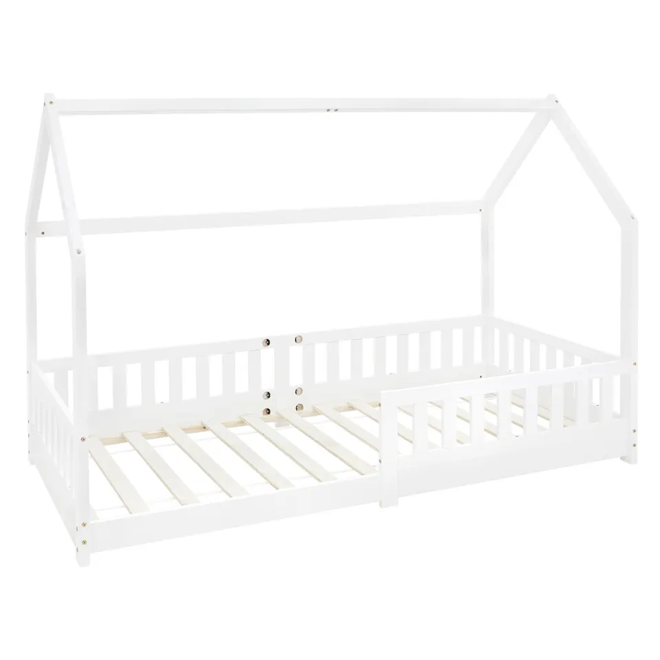 ECD Germany Kinder lit cabane blanc 90x200 cm pin sommier