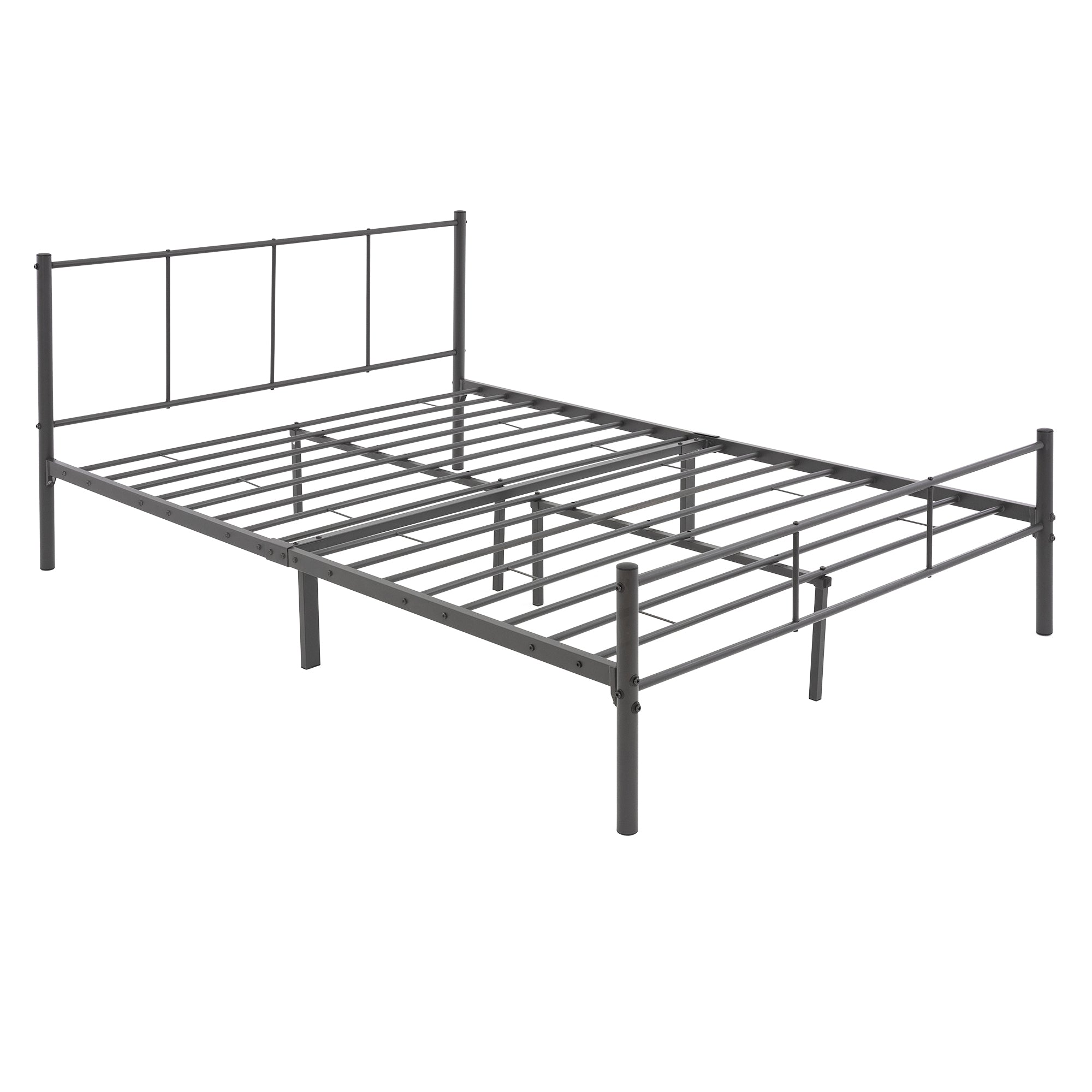 ECD Germany Möbel Lit Double Métal 160x200 Anthracite avec Sommier