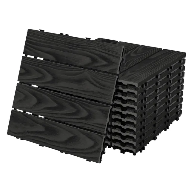ECD Germany Garten 30x30 dalles terrasse WPC anthracite lot 44