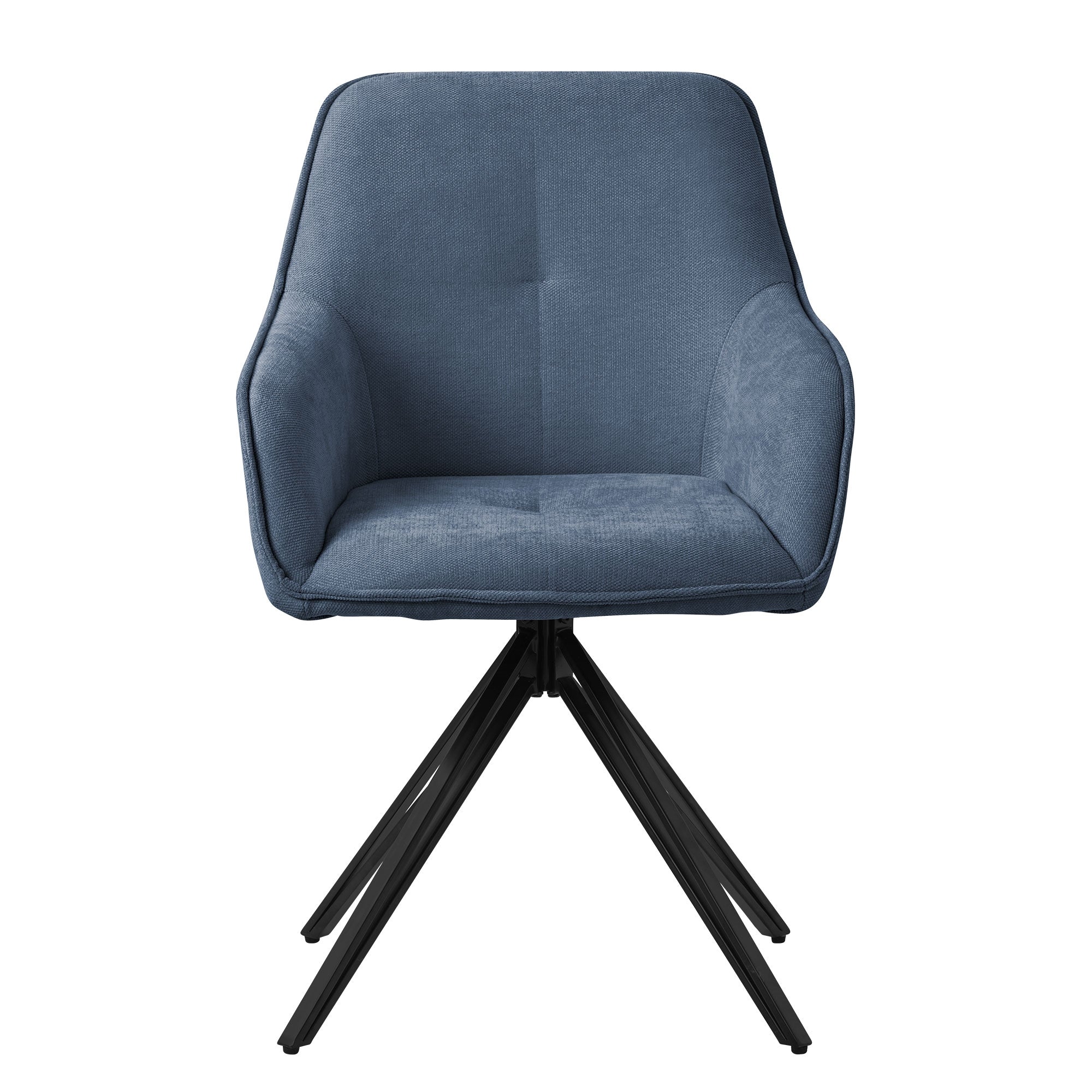 ECD Germany Möbel chaise pivotante bleue tissu 84,5 cm