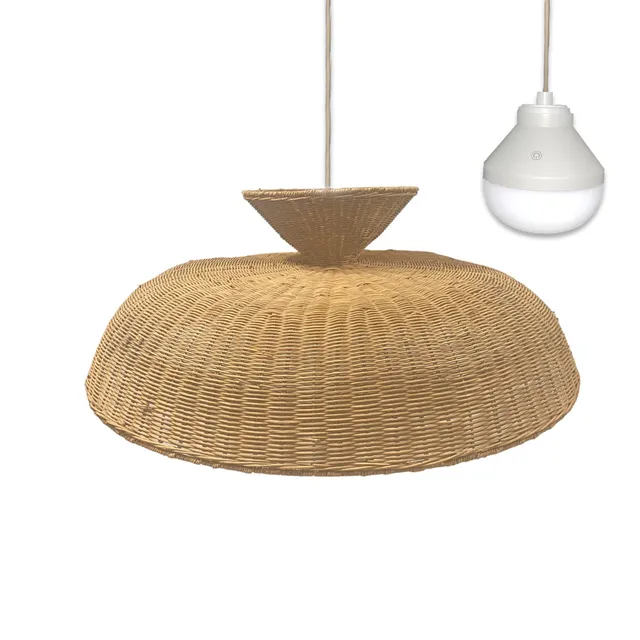 Red Deco Darma Nomad suspension rotin LED RGB Ø80cm