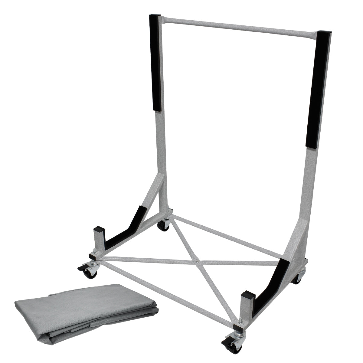 ML-Design support hardtop acier argent avec housse XXL roulettes