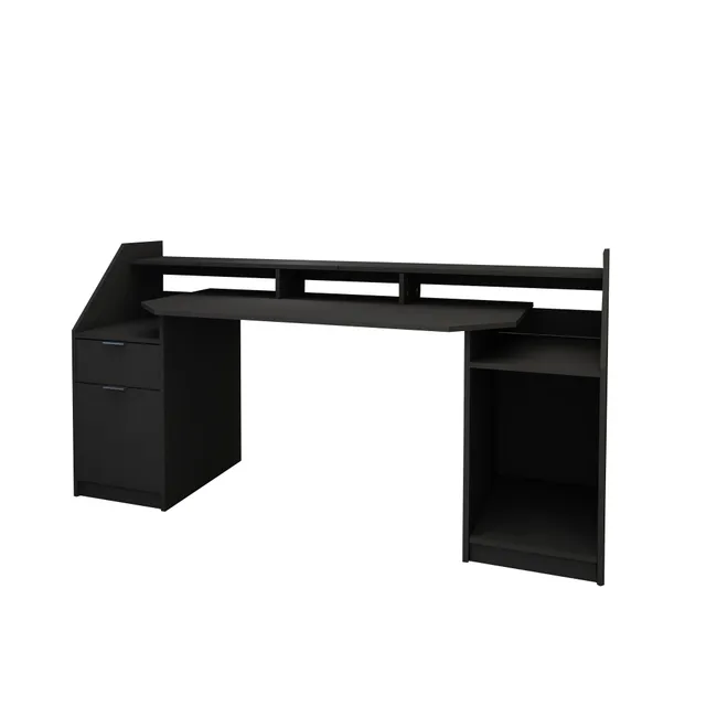 ECD Germany Möbel Bureau Noir Tiroir 179,8 cm MDF