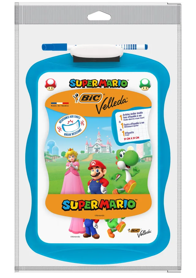 BIC Super Mario ardoise scolaire réutilisable