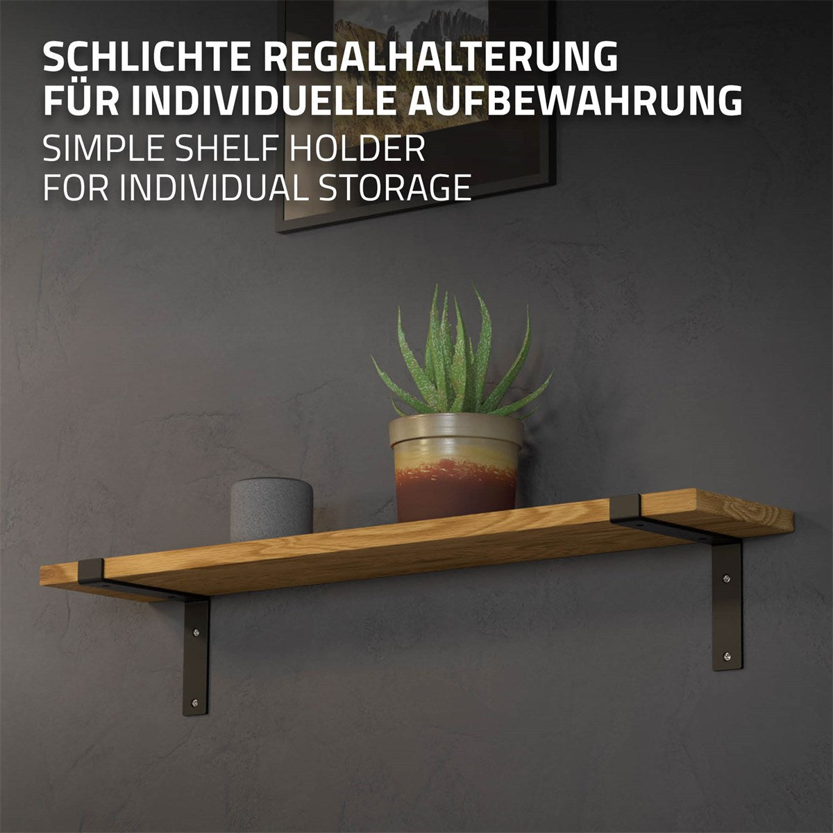 ECD Germany Möbel Support Étagère Acier Gris 200 mm Lot 2