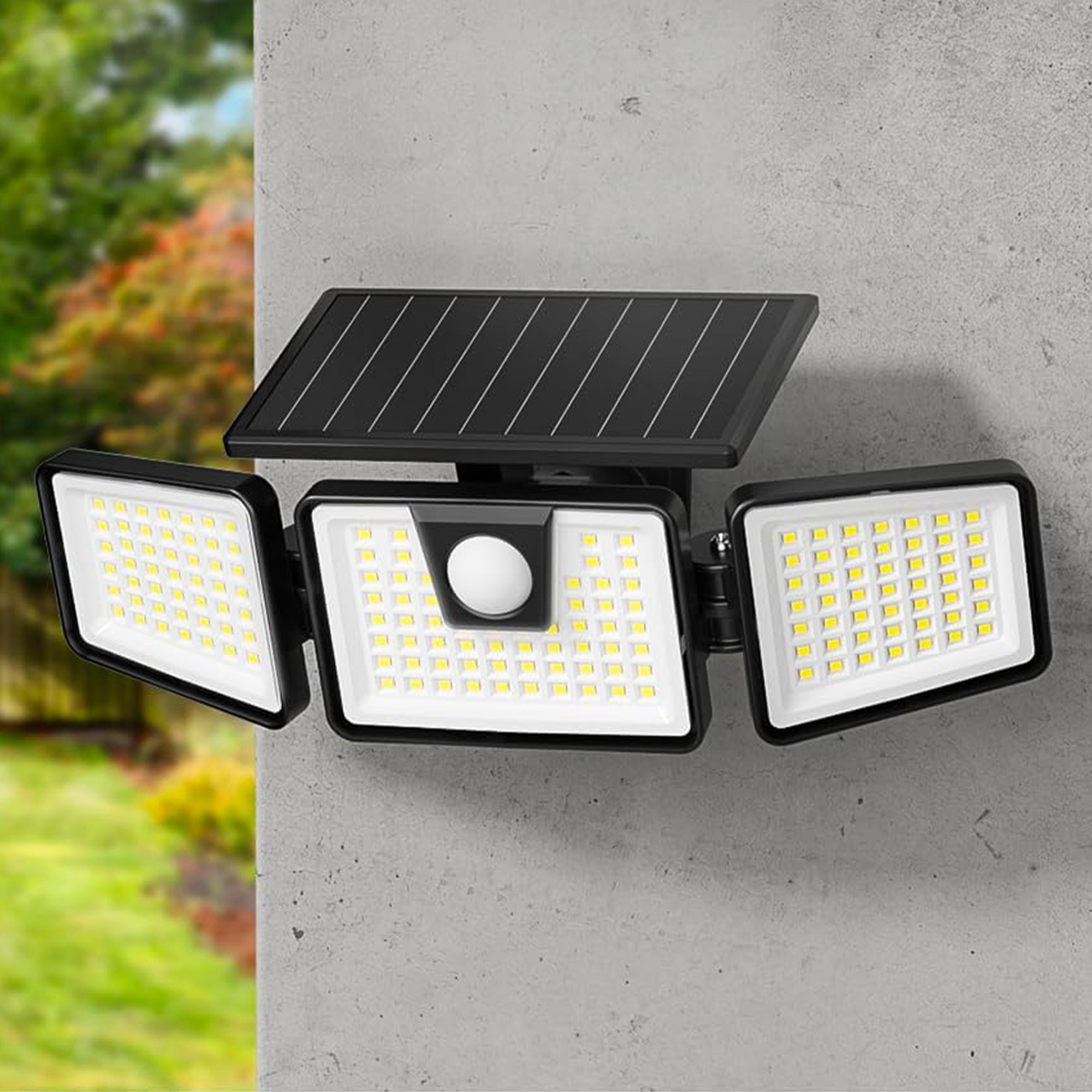 Red Deco Falcon spot solaire noir 3 têtes 1000 lm