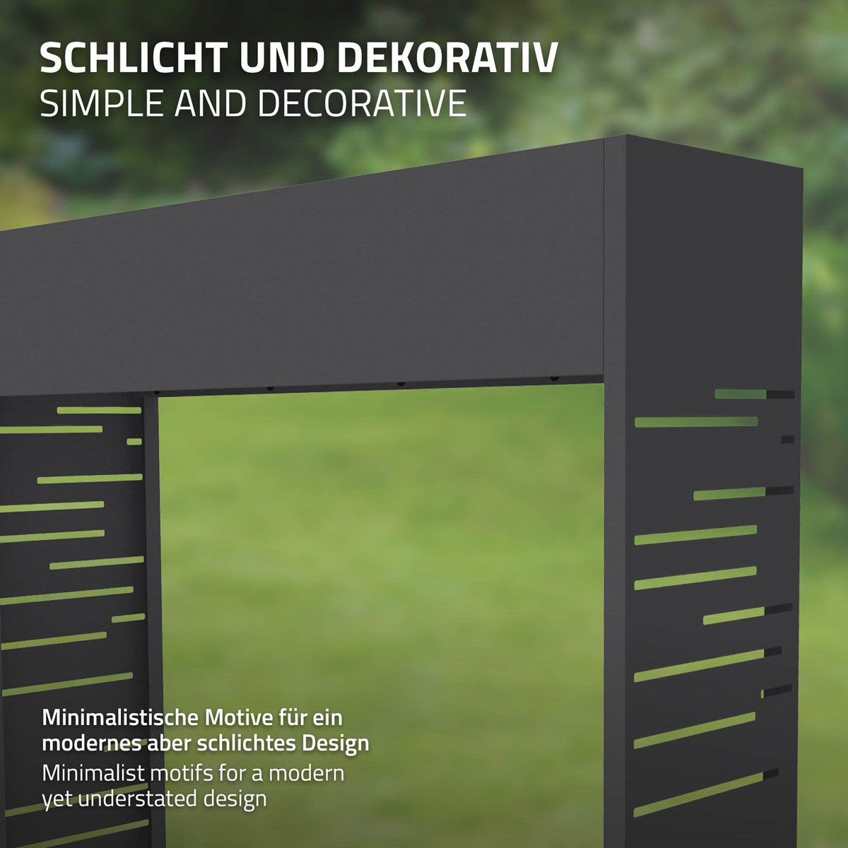 ECD Germany Garten porte-bûches 112x111 cm anthracite avec jardinière