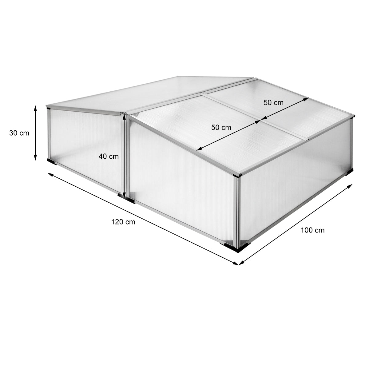 ECD Germany Garten double châssis serre de jardin 100x120 cm polycarbonate
