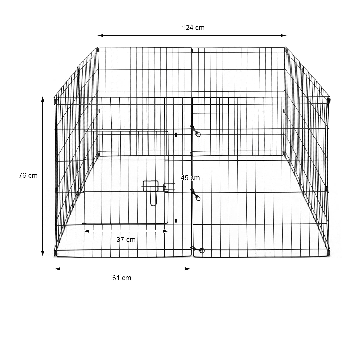 ECD Germany enclos rongeurs métal 8 panneaux 124x76x124 cm