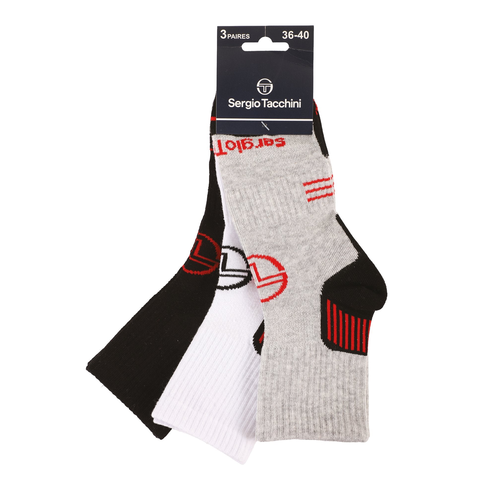 Sergio Tacchini Lot 3 paires chaussettes enfant 35/38